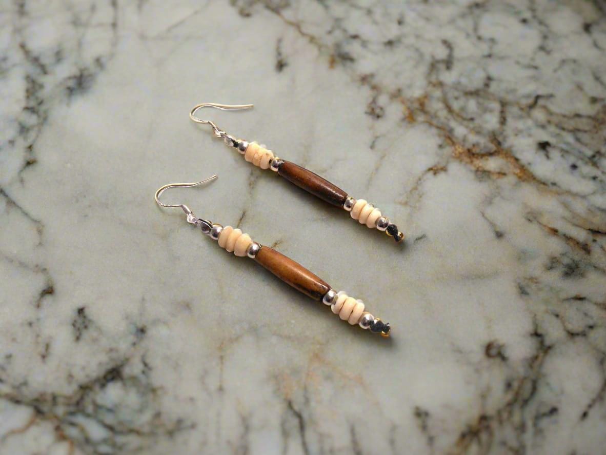 Boucles D'oreilles Créoles Ethniques En Corne Noire - Style Tribal - Neuf Avec étiquettes