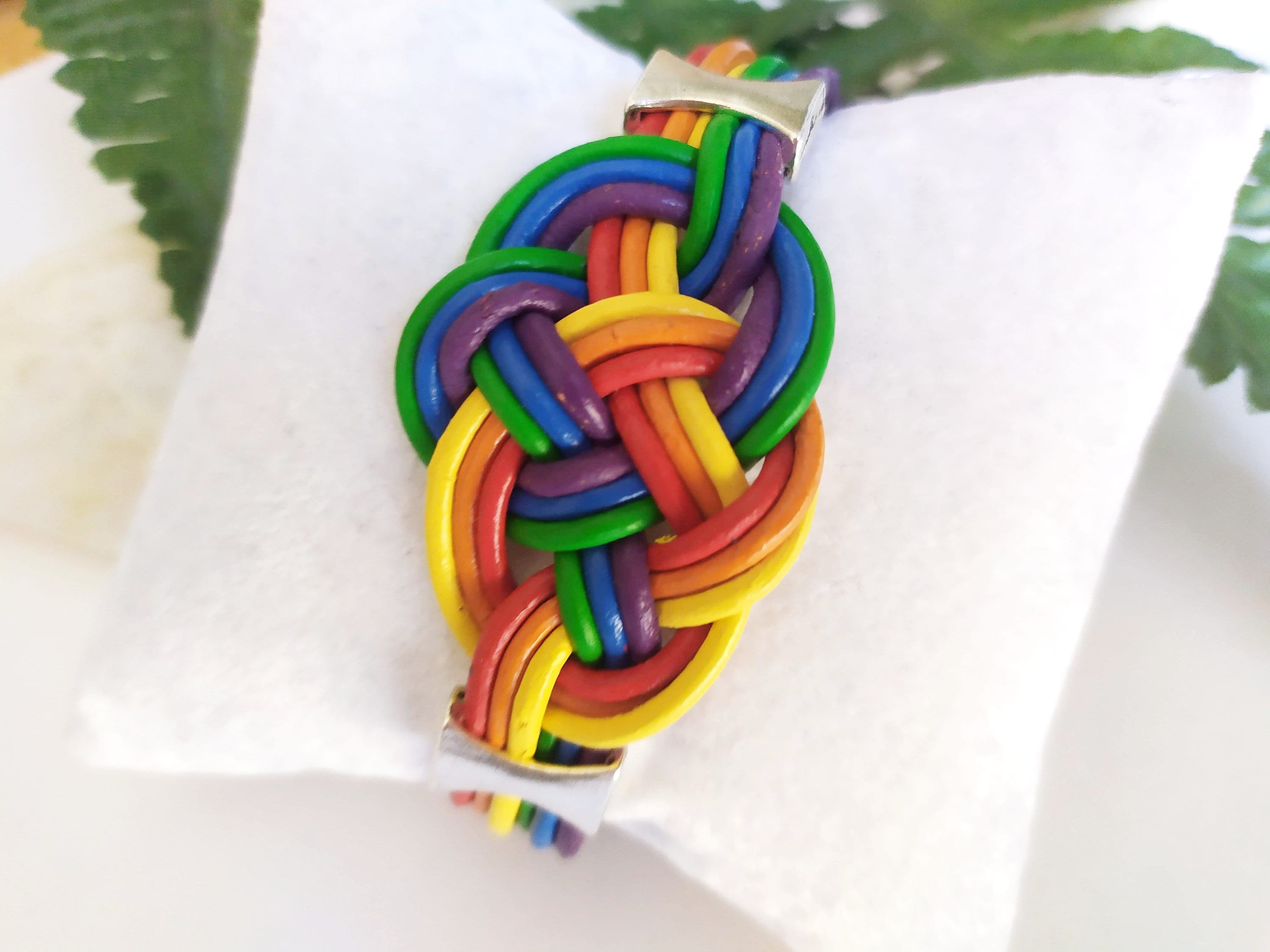 Leather bracelet with knots,, rainbow  bracelet, multicolored bracelet, gay pride day bracelet, nautical knot bracelet, multicolor bracelet