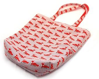 Shopper Bag with fox pattern