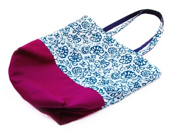 Shopper Bag Upcycling flower pattern