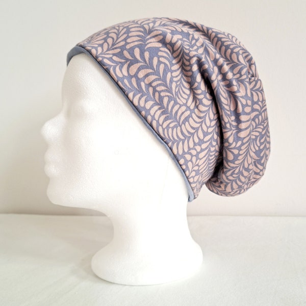 Beanie Inside-Out Rose and Jeansblue floral