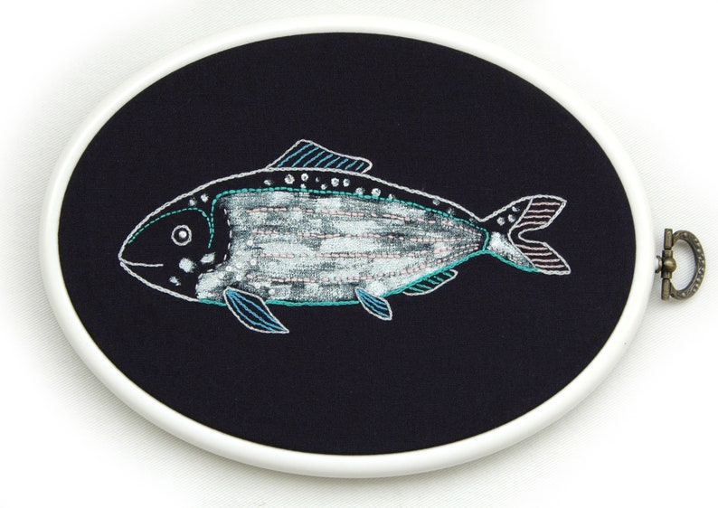 Embroidery Pattern PDF Download Fish Beginner in English image 1