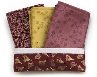 handkerchief-pocket with 3 cotton handkerchiefes golden floral pattern