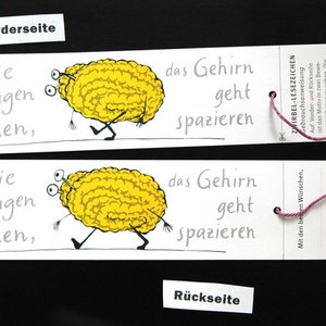 Marque-page Cerveau avec effet flip book et section pour message cadeau image 1