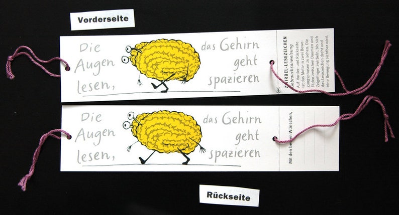 Marque-page Cerveau avec effet flip book et section pour message cadeau image 1