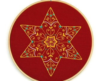 Embroidery Pattern PDF Download Christmas Star advanced level in English