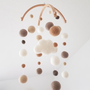 Mobile, baby, felt balls, stars, children's room, gift