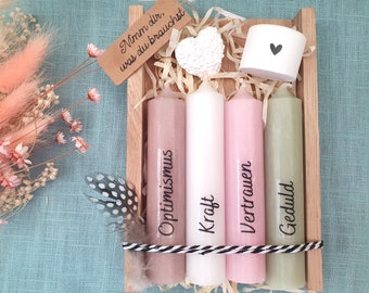 Candle set OPTIMISM Take what you need, gift set, candles, Mother's Day, birthday, gift, candles with saying