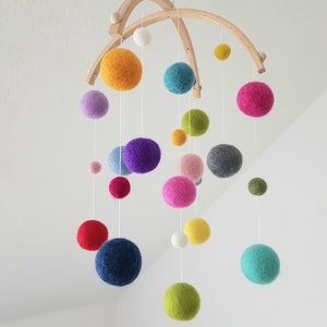 Mobile, baby, felt balls, children's room, gift, colorful