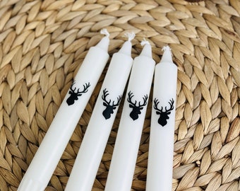 Kerze | Stabkerze | Hirsch | Geweih | Adventszeit | Weihnachten