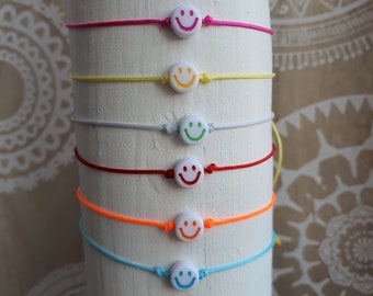 Makramee Armband Smiley Smile Happy Fun bunt