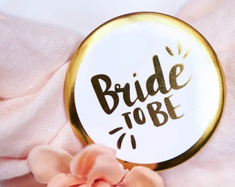 Buttons Team Bride Junggesellinnenabschied Braut gold