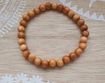 ॐ Bracelet Olive Wood Beads, Wooden Beads of Real Olive Wood from Italy