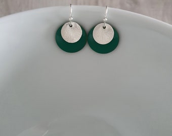 Earrings with enamel turquoise silver-plated with earstopper