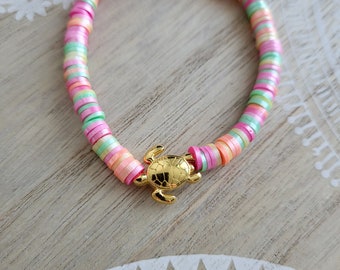 Trendy Schildkröte Armband mit Katsuki Perlen IBIZA Style Perlenarmband Heishi