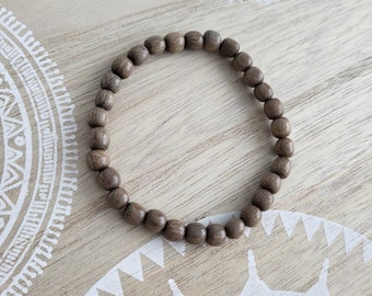 Armband mit braunen Greywood Holzperlen Perlenarmband Naturperlen Boho Mala Hippie Festival Ibiza Ethno Ethnoschmuck braun