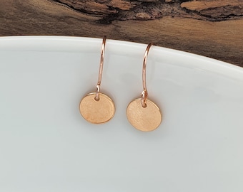 Trendy Ohrringe Blättchen Scheibe Rosegold Ohrhänger Ohrschmuck rose vergoldet