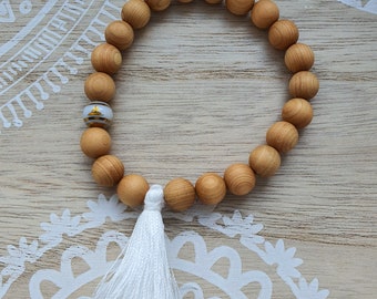 Mala Armband Sandelholzperlen Sandelholz Sandalwood Buddhist Yoga Meditation Perlenarmband 8mm Diffuser