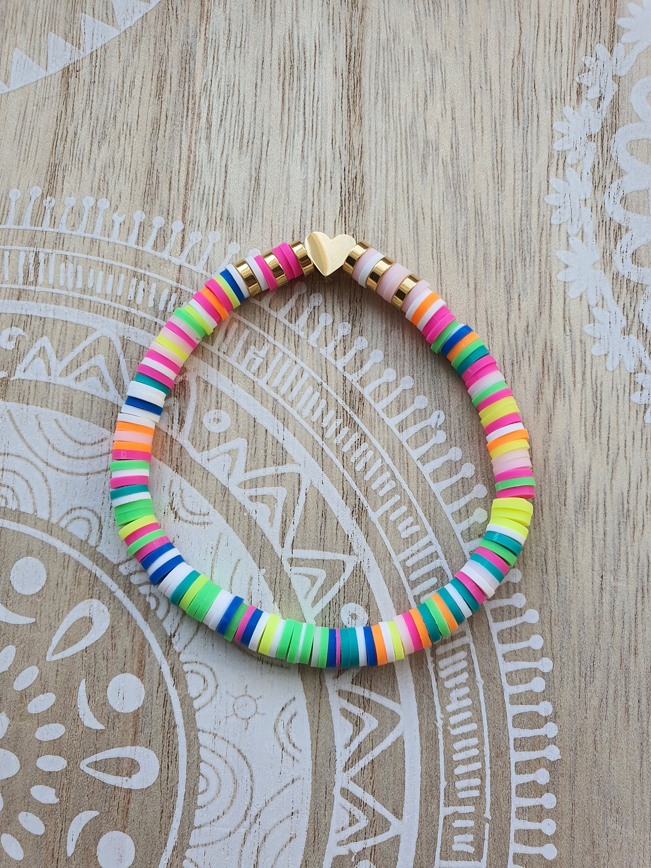 Boho Style Bead Bracelet Colorful Katsuki Beads Summer Summer Letters Pink  Gold Mandala Hippie Heishi 