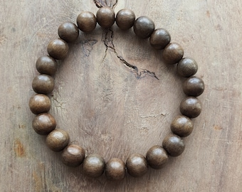 Bracelet avec bois gris brun perles en bois perles bracelet perles naturelles Boho Mala Hippie Festival Ibiza Ethno Ethno bijoux marron