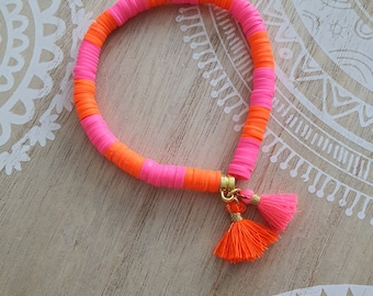 Katsuki Armand IBIZA Style Pink Orange Armband