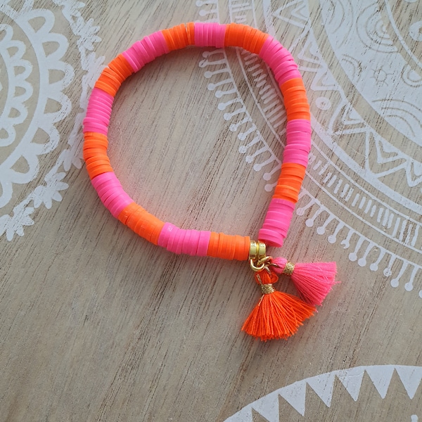 Katsuki Armand IBIZA Style Pink Orange Armband