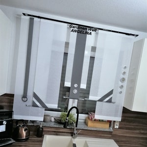 Modern panel curtains.