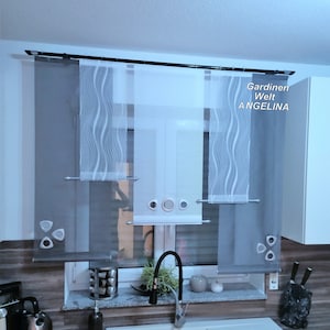 Modern panel curtain set.