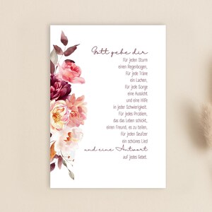 Postkarte Blumen Gott gebe dir... / Geburtstag / Ermutigung / Christliche Grusskarte