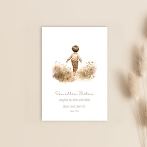 Bibelvers Postkarte Von allen Seiten umgibst du mich / Psalm 139,5 / Junge