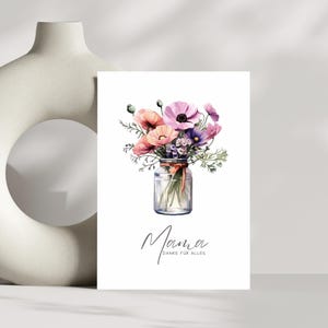 Muttertagskarte MOHN / Mama Danke für alles / Muttertag / Grusskarte / Klappkarte