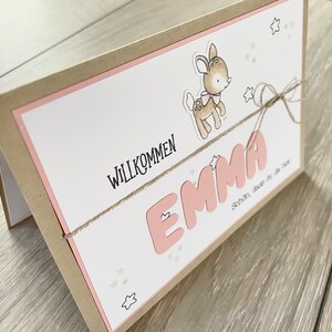 Glückwunschkarte Geburt personalisiert mit Name / Babykarte / Zum Nachwuchs / Mädchen Bild 5