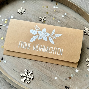 Verpackung für Konzertkarten, Tickets, Gutscheine, Geld / Wunscherfüller / Gutscheinkarte Din Lang Weihnachten