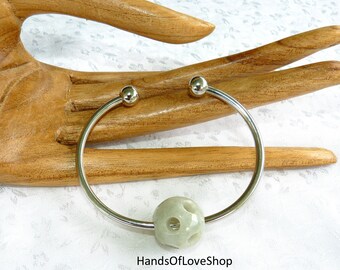 Hand Made Burmese Jadeite Jade Hollow Carved Bead Bracelet