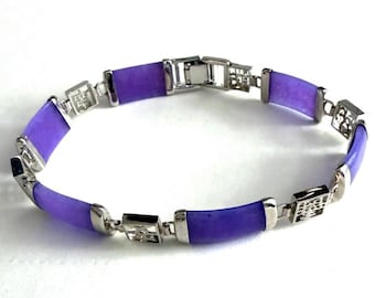 Vintage Lavender Jade Bracelet