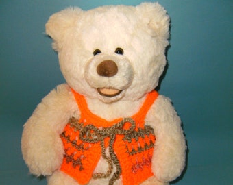 Plüschtier Teddy Bär, beige, 45 cm, mit Weste