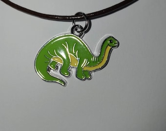 Brachiosaurus, Dinosaurier Anhänger mit Lederband