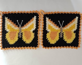 1 Paar Topflappen Schmetterling