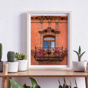 Querétaro, Mexico, a pretty window on a orange Wall, Photography, Wall Art, Print, Digital Download