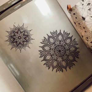 Sticker mandala, in black, transparent film, available in sizes 20 cm, number 1 image 7