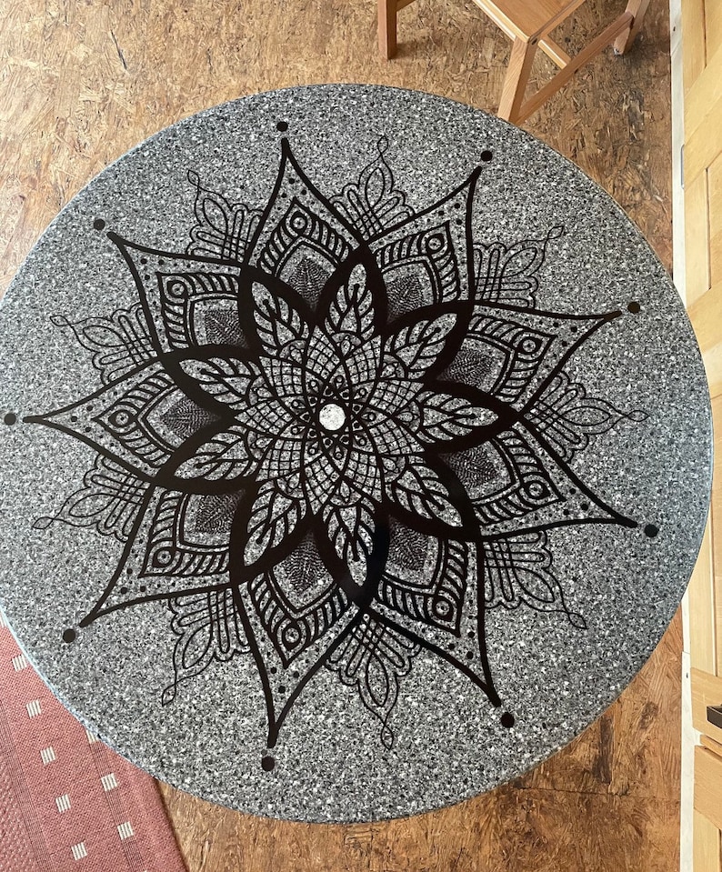 Sticker mandala, in black, transparent film, available in sizes 20 cm, number 1 image 10