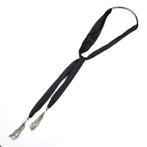Stylish Silver or Gold Tone Bar Choker Necklace with Trendy Tassels, Timeless Gift for Women, Ladies, Teens and Girls