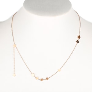 Rose Gold Tone Unique Star Necklace with Delicate Falling Star Charm, Timeless Gift for Women, Ladies, Teens and Girls