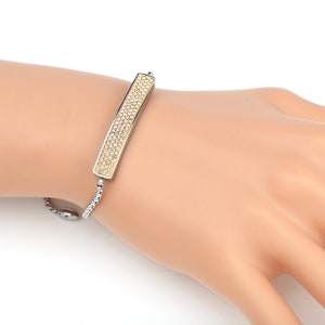 Silver Tone Adjustable Crystal Bolo Bar Bracelet, Black, Blue, Green, Red, Pink or Champagne Colors, Timeless Gift for Women, Ladies & Teens