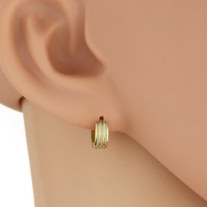 Contemporary Two Tone (Silver & Gold Tone) Huggie Hoop Earrings in Various Styles, Timeless Gift for Women, Ladies, Teens and Girls