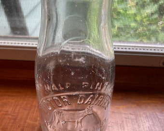 Botella de leche de 1/2 pinta de Victor Dairies