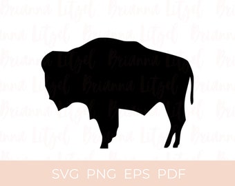 Silueta de búfalo SVG / Clipart de búfalo / Silueta de bisonte / Clipart de animales