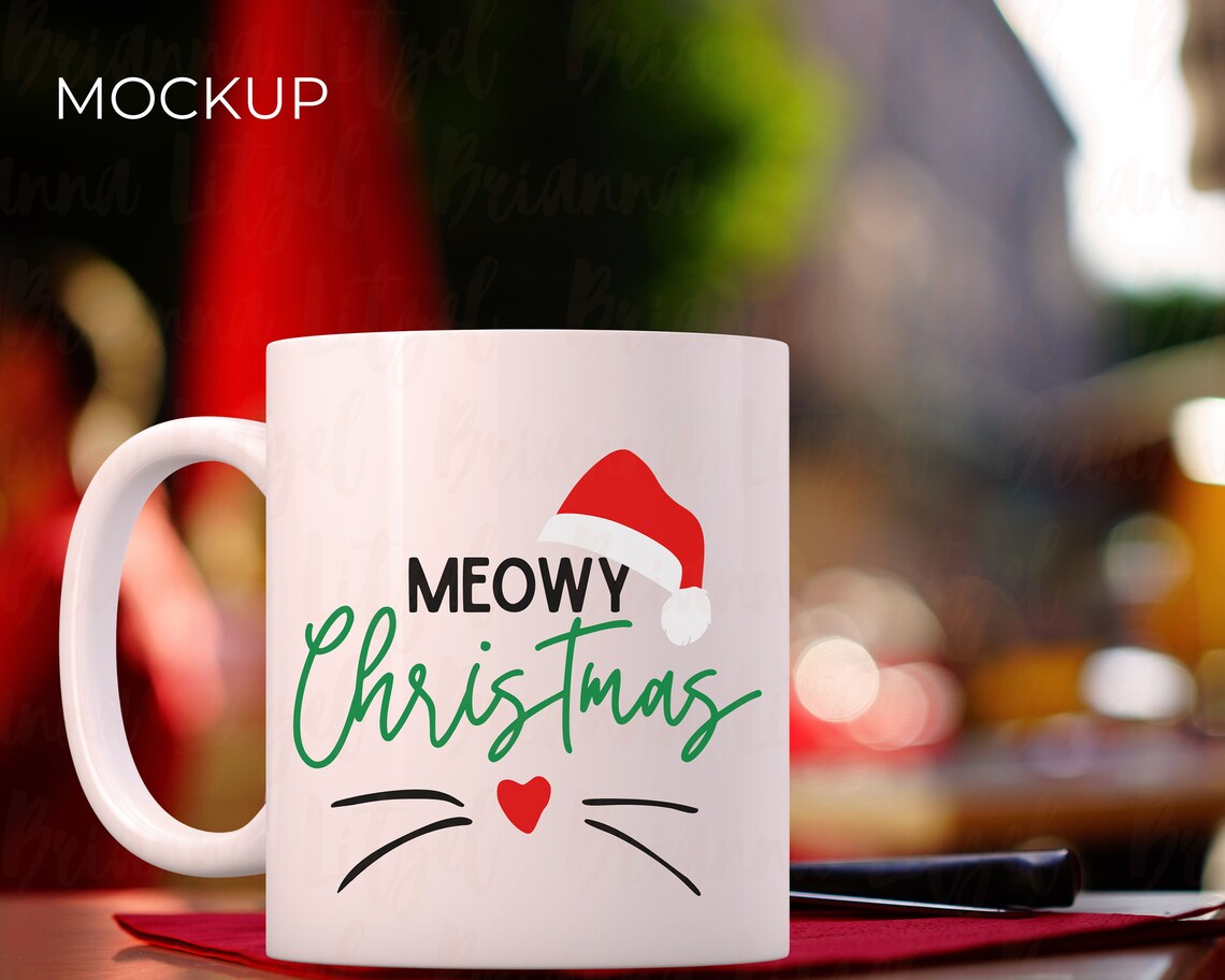 Meowy Christmas SVG Cat Christmas Svg Cat Svg Santa Hat Svg Funny ...