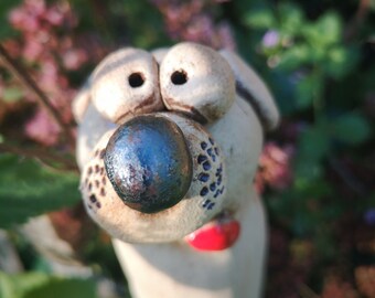 Benny der Hund, Beetstecker, Zaunstecker, Zaungast, Keramikstecker, Gartenkeramik