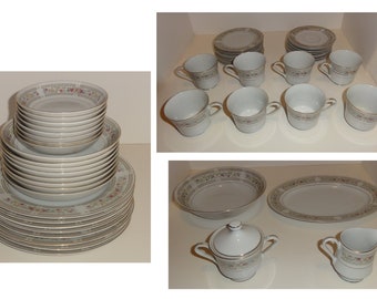 52 piece VINTAGE Crescent China Set for 8 + serving pieces: CHELSEA 5702